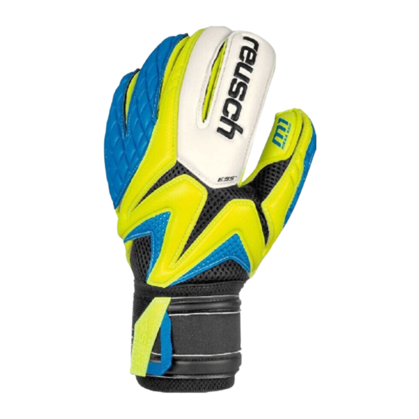 כפפות שוער כדורגל מקצועיות Reusch Waroani Pro M1 בצבע צהוב/כחול